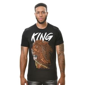 Black Short Sleeve Tee with Fierce Graphic Design